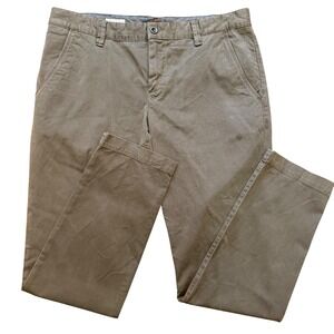 ALBERTO LOU Pima Cotton Regular Fit Chinos Khaki Men's Size W34 L30